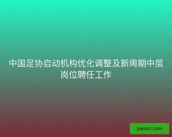中国足协启动机构优化调整及新周期中层岗位聘任工作
